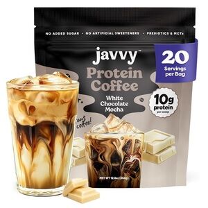 Javvy White Chocolate Mocha Protein Iced Coffee Premium Whey Protein Instant NEW